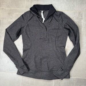 lululemon athletica Women's Dark Gray Half-Zip Long Sleeve Top